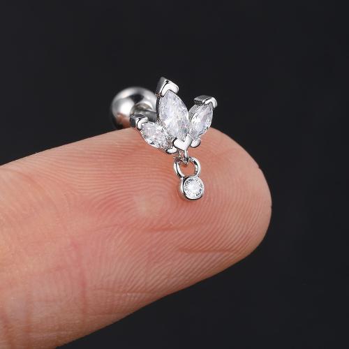 Boucles d'oreilles en laiton zircon cubique pavent, avec zircon cubique, Placage, bijoux de mode & pour femme, plus de couleurs à choisir Vendu par PC