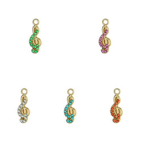 Acier inoxydable 304 Pendentif, Placage de couleur d'or, DIY & avec strass, doré, Vendu par PC