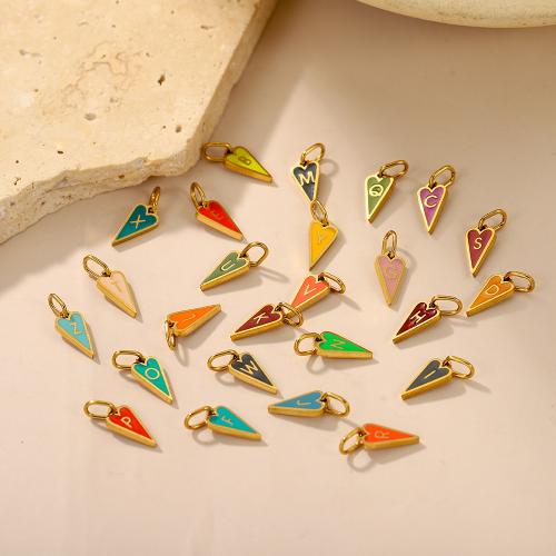 Acier inoxydable 304 Pendentif, coeur, Placage de couleur d'or, DIY & émail, plus de couleurs à choisir, Vendu par PC