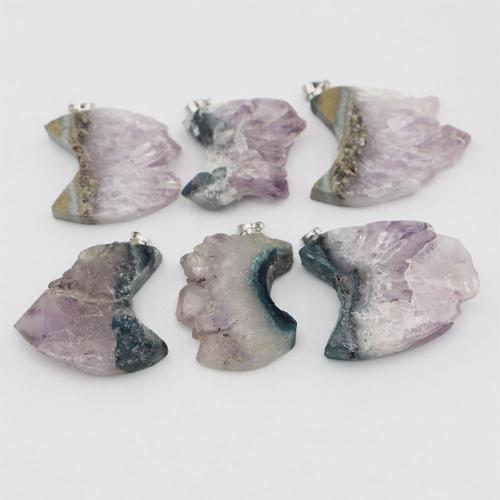 Аметист подвеска, с Железо, DIY, фиолетовый продается PC