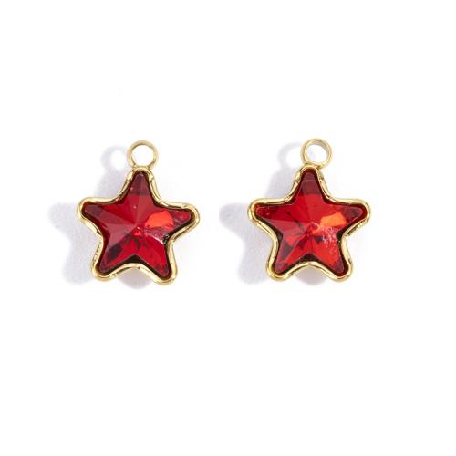 Pendentifs en acier inoxydable strass, Acier inoxydable 304, étoile, Placage, DIY & avec strass, plus de couleurs à choisir Vendu par sac