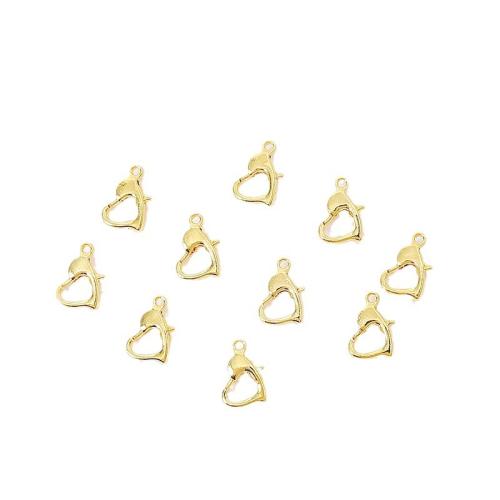 Brass Lobster Claw Clasp, Heart, plated, DIY 12mm 
