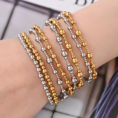 Acier inoxydable Bracelet extensible, Acier inoxydable 304, avec Acier titane, Placage de couleur d'or, bijoux de mode, plus de couleurs à choisir, Vendu par PC