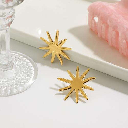 Boucle en acier inoxydable, Acier inoxydable 304, Placage de couleur d'or, bijoux de mode, doré, Vendu par paire