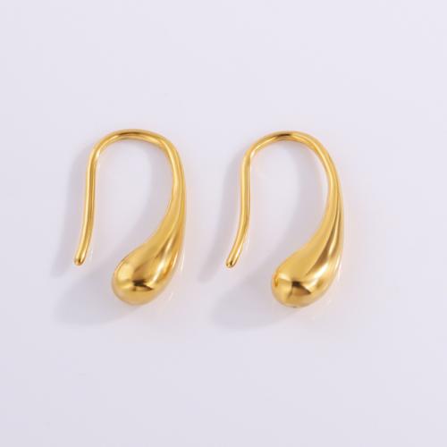 Boucle en acier inoxydable, Acier inoxydable 304, larme, Placage, bijoux de mode & pour femme, plus de couleurs à choisir, Vendu par paire