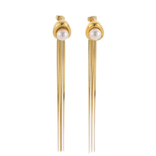 Acier inoxydable 304 boucle d'oreille en gland, avec perle de plastique, Placage, bijoux de mode & pour femme, plus de couleurs à choisir, Vendu par paire