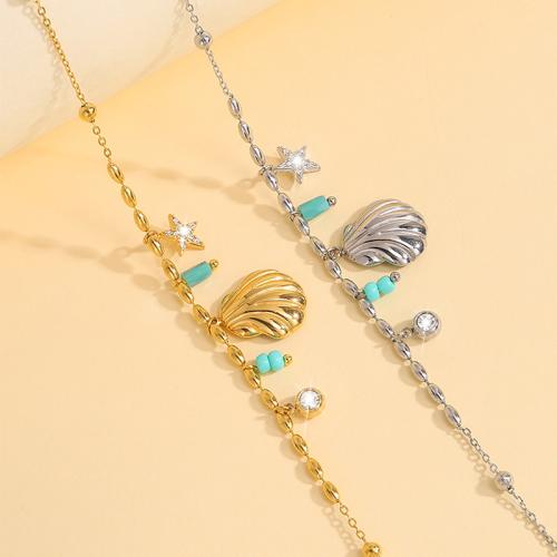 Bracelet en acier inoxydable, Acier inoxydable 304, avec Des billes de verre, Placage, bijoux de mode & pour femme & avec strass, plus de couleurs à choisir, Vendu par PC