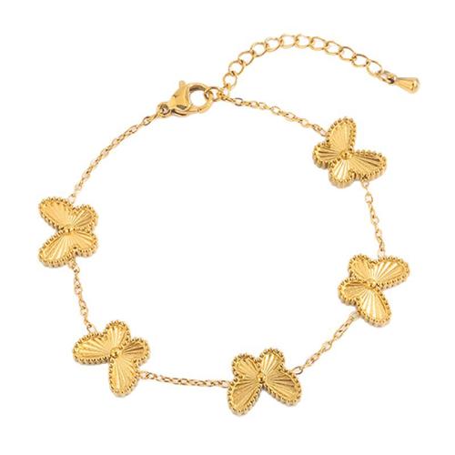 Acier inoxydable 304 bracelet, Plaqué or 18K, bijoux de mode & pour femme, Vendu par PC