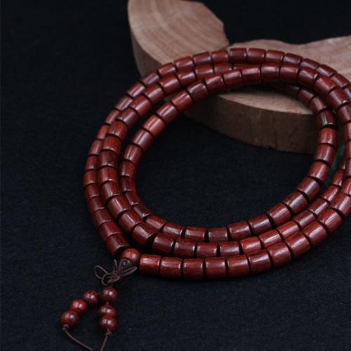 108 Abalorios Mala, Pterocarpus Santalinus, Cubo, Bricolaje & diverso tamaño para la opción, aproximado 108PCs/Sarta, Vendido por Sarta