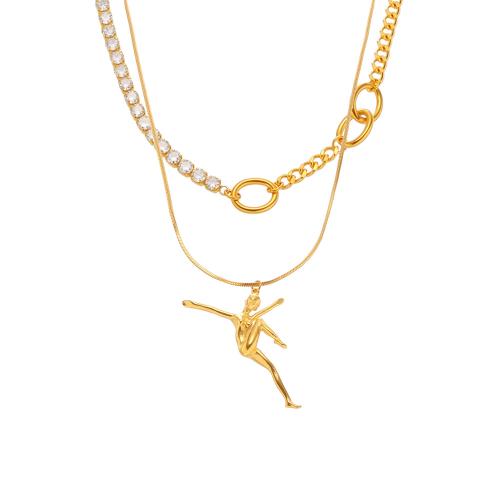 Ожерелье Цирконий нержавеющей стали, Нержавеющая сталь 304, с кубический цирконий, Другое покрытие, ювелирные изделия моды & разные стили для выбора & Женский, Много цветов для выбора, продается PC