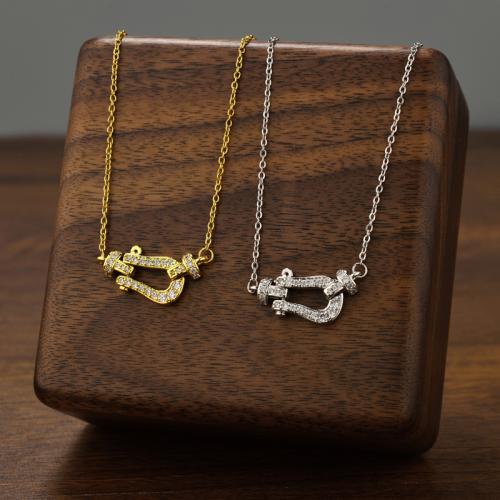 Titanium Steel Jewelry Necklace, plated, for woman & with rhinestone & hollow [