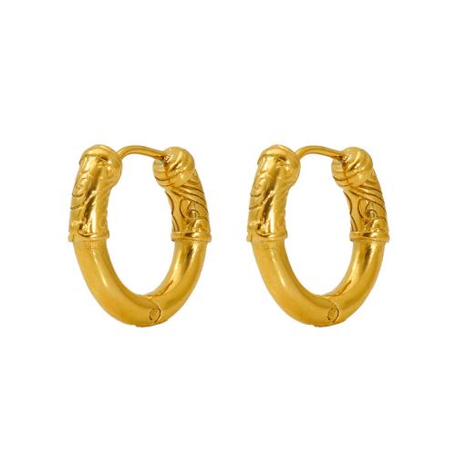 304 Stainless Steel Lever Back Earring, 18K gold plated, fashion jewelry & embossed & for woman 