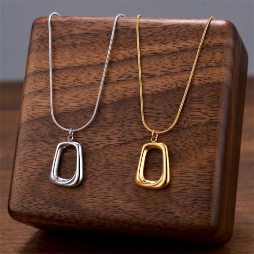Titanium Steel Jewelry Necklace, plated, fashion jewelry & for woman & hollow [
