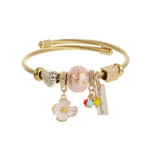 Acier inoxydable 304 Cuff Bracelet européenne, Placage, bijoux de mode & pour femme, The diameter is approximately 5.5CM, Vendu par PC[