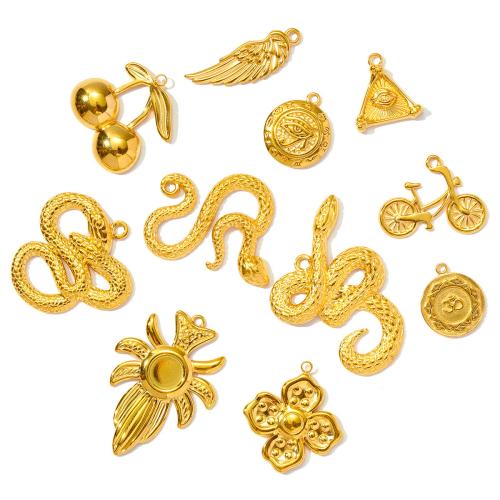Titanium Steel Pendants, gold color plated, DIY, golden 