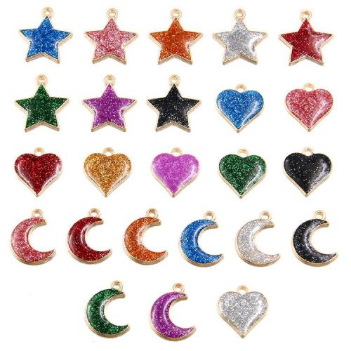 Zinc Alloy Enamel Pendants, plated, DIY & stardust 