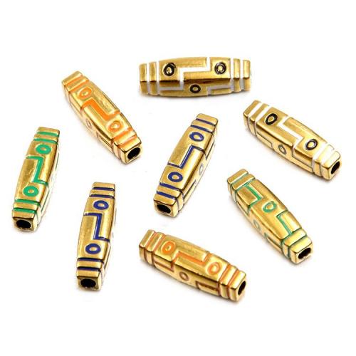 Stainless Steel Tube Beads, 304 Stainless Steel, Rectangle, plated, DIY & enamel 