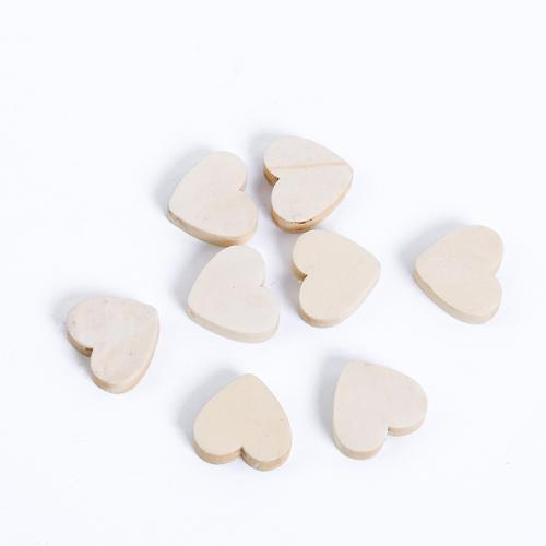 bois goutte, coeur, poli, DIY, beige Vendu par sac