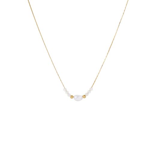 ステンレス鋼のジュエリーネックレス, 304ステンレススチール, とともに プラスチック製パール, 18Kゴールドメッキ, ファッションジュエリー & 異なるスタイルを選択 & 女性用, 売り手 パソコン