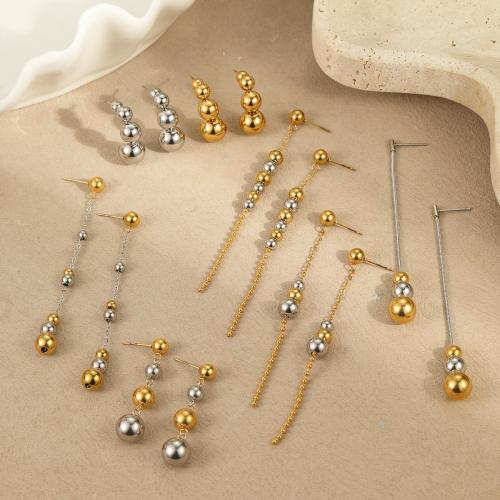 Fashion Fringe Boucles d'oreilles, Acier inoxydable 304, Placage, bijoux de mode & styles différents pour le choix & pour femme, Vendu par paire