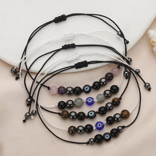 Mal pulsera ojo, Piedra natural, con Cordón de nudo, hecho a mano, Joyería & diferentes materiales para la opción & unisexo, Vendido por UD