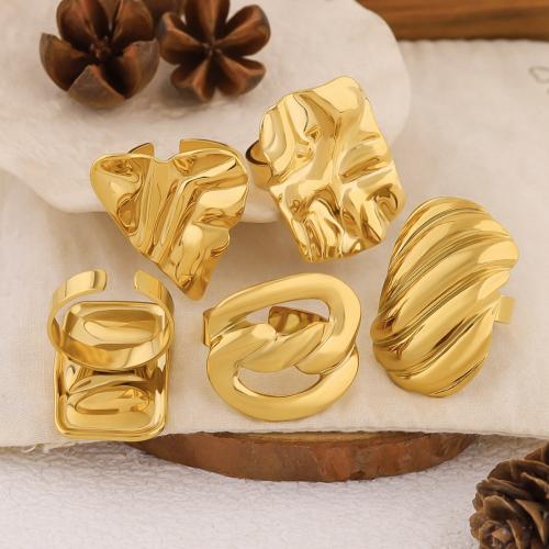 Bague en acier inoxydable, Acier inoxydable 304, Plaqué or 18K, bijoux de mode & styles différents pour le choix & pour femme, Vendu par PC