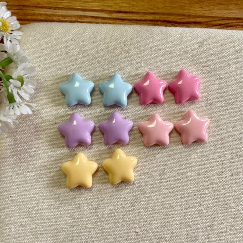 Resin Stud Earring, with Zinc Alloy, Star, cute & for woman 20mm 