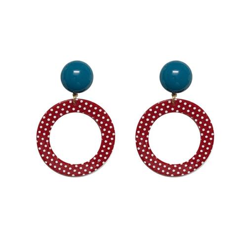 Resin Drop Earring, with Zinc Alloy, Geometrical Pattern & for woman, earring length 30-50mm 