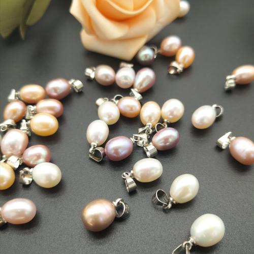 Freshwater Pearl Pendant, with Brass, Potato, DIY 