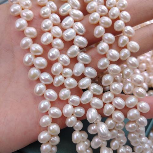 perle d'eau douce cultivée goutte, pomme de terre, DIY, blanc Vendu par brin