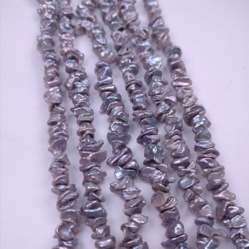 perle d'eau douce cultivée goutte, Baroque, DIY, gris argenté, 7-8mm Environ 35 cm, Vendu par brin