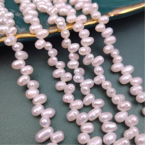 perle d'eau douce cultivée goutte, pomme de terre, DIY, blanc, 4mm, Vendu par brin