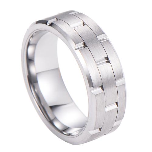 Bague en acier tungsten en vrac, Acier de tungstène, normes différentes pour le choix & pour homme & givré, couleur originale mm, Vendu par PC[