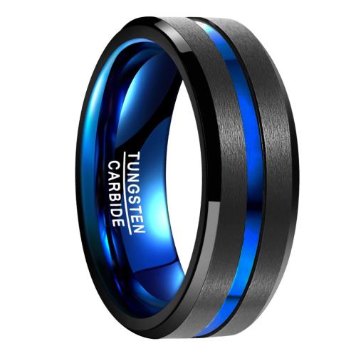 Bague en acier tungsten en vrac, Acier de tungstène, poli, normes différentes pour le choix & pour homme & deux tons & mat, Vendu par PC[