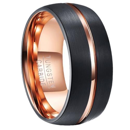 Bague en acier tungsten en vrac, Acier de tungstène, Placage, normes différentes pour le choix & pour homme & deux tons mm, Vendu par PC