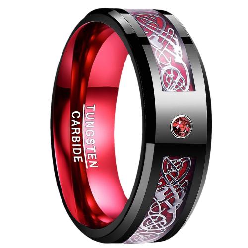 Bague en acier tungsten en vrac, Acier de tungstène, avec zircon cubique, Placage, normes différentes pour le choix & pour homme & deux tons, Vendu par PC
