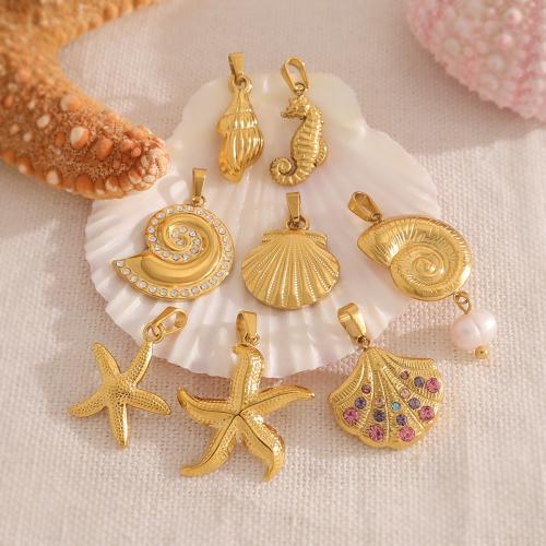 304 Stainless Steel Pendant, 18K gold plated, DIY 