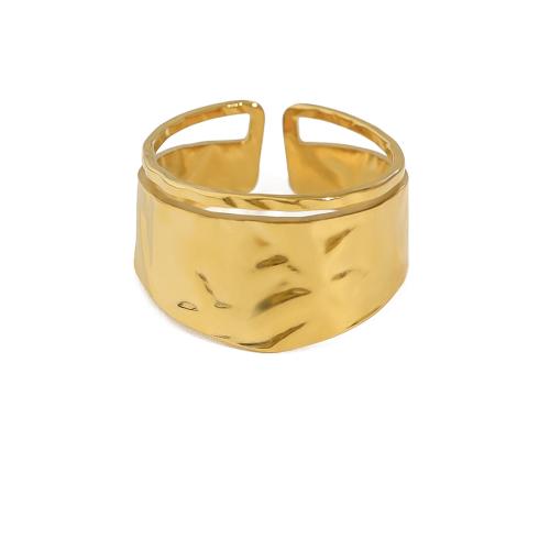 Acier inoxydable 304 Cuff Bague, Plaqué or 18K, bijoux de mode & styles différents pour le choix & pour femme, Vendu par PC