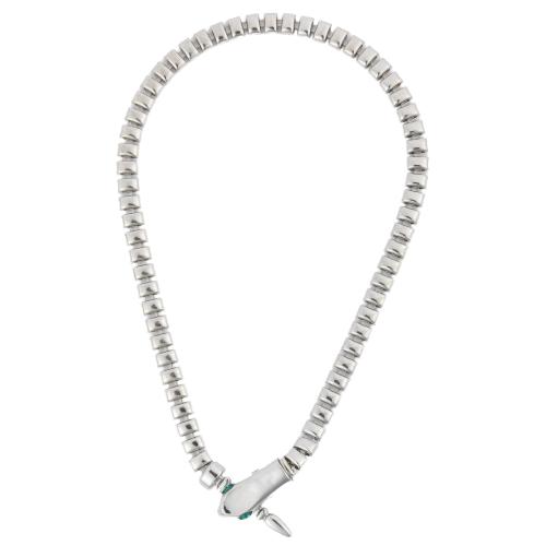 Zinklegierung Halskette, plattiert, Modeschmuck & unisex, Platin Farbe, verkauft von PC[