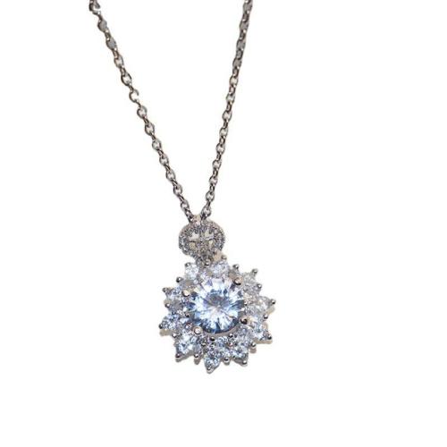 Collier de bijoux de titane, Acier titane, avec zircon cubique, Placage, bijoux de mode & pour femme, plus de couleurs à choisir Environ 41 cm, Vendu par PC