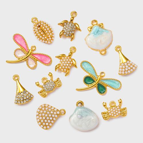 エナメル質のステンレス　ペンダント, 304ステンレススチール, とともに ABS 樹脂パール, メッキ, DIY & ライン石のある, 無色, 3パソコン/バッグ, 売り手 バッグ