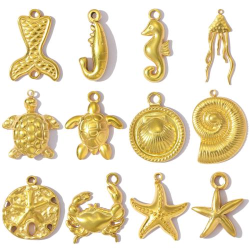 Titanium Steel Pendants, gold color plated, DIY, golden 