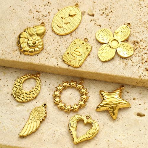Titanium Steel Pendants, gold color plated, DIY, golden 