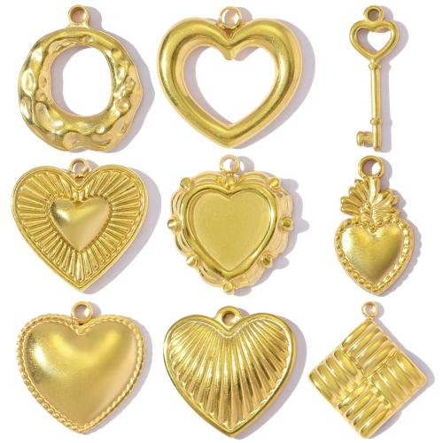 Titanium Steel Pendants, gold color plated, DIY, golden 