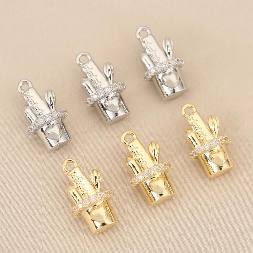 Cubique Pendentif en laiton zircon pavent, Opuntia Stricta, Placage, DIY & pavé de micro zircon, plus de couleurs à choisir Vendu par sac
