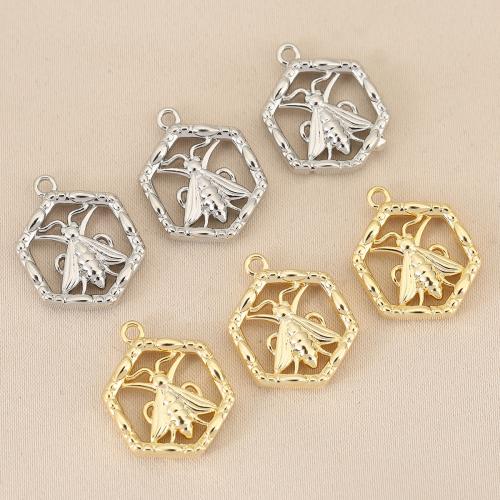 Pendentifs d'animaux en laiton, Insecte, Placage, DIY, plus de couleurs à choisir Vendu par sac