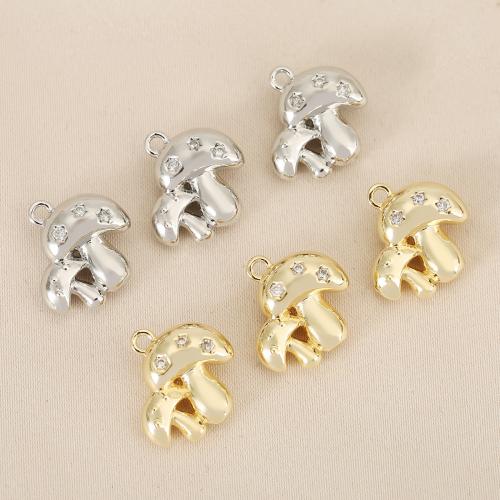 Cubique Pendentif en laiton zircon pavent, champignon, Placage, DIY & pavé de micro zircon, plus de couleurs à choisir Vendu par sac