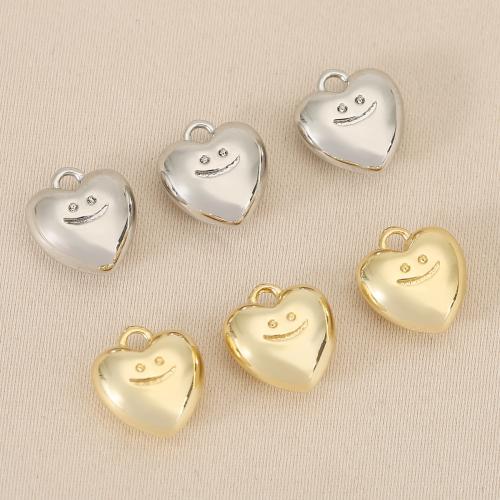 Pendentifs de coeur en laiton, Placage, DIY, plus de couleurs à choisir Vendu par sac