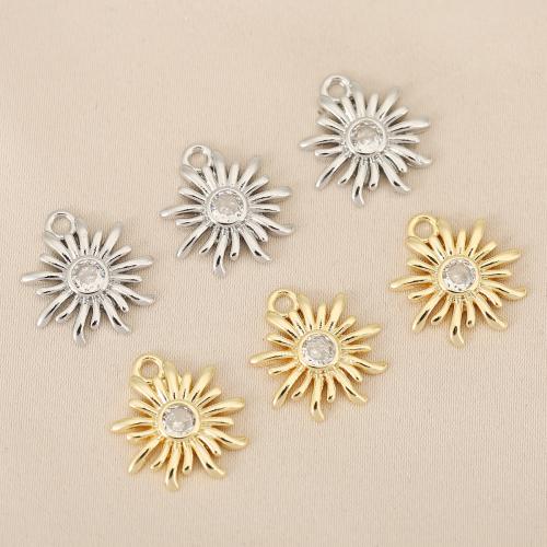 Cubique Pendentif en laiton zircon pavent, fleur, Placage, DIY & pavé de micro zircon, plus de couleurs à choisir Vendu par sac