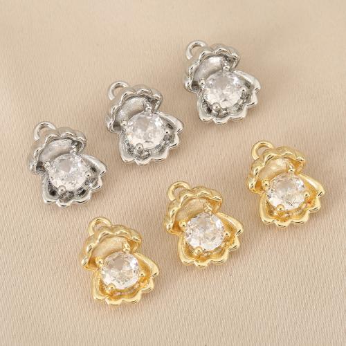 Cubique Pendentif en laiton zircon pavent, coquille, Placage, DIY & pavé de micro zircon, plus de couleurs à choisir Vendu par sac